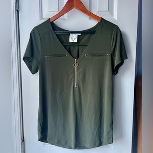 Janet Chung dark green top